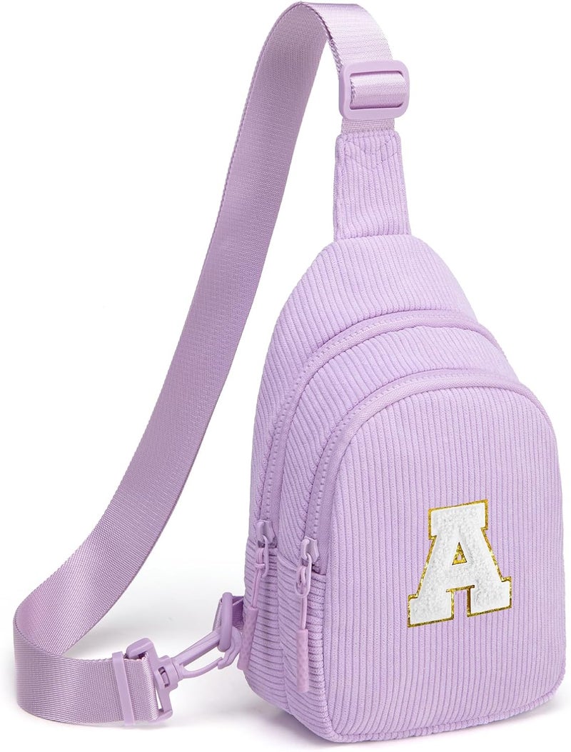 Viverte Small Corduroy Sling Bag Initial Crossbody Bag Fanny Pack for Girls Personalized Birthday Gifts for Teen Girls Gifts - Image 1